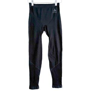 Odlo Base Layer Pants Womens S Black Compression Running Leggings Stretch